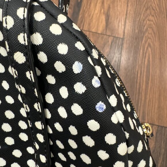 Kate Spade Laurel Way Printed Musical Polka Dot Black White Sammi Backpack Bag - Picture 2 of 6